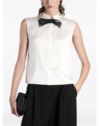 Giorgio Armani - Chemise Sans Manches À Détail De Nœud - Lyst