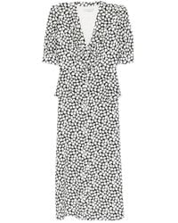 Alessandra Rich - Midikleid Mit Blumen-Print - Lyst