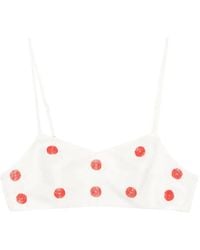 Maje - X Blanca Beaded Polka-Dot Top - Lyst