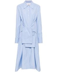 Jil Sander - Belted Midi Dress With Classic Shirt Silhouette - Lyst