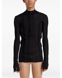 ROT - Ribbed Silk Henley Sweater - Lyst