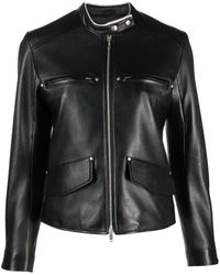 DURAZZI MILANO - Leather Biker Jacket - Lyst