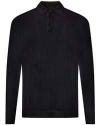 Roberto Collina - Knitted Long-Sleeve Polo Shirt - Lyst