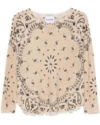 Kujten - Bandana-Print Distressed-Edge Sweater - Lyst