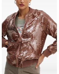 Guess - Sequin-Embellished Zip-Up Bomber Jacket - Lyst