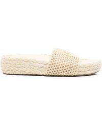 Chloé - Cream Isla Slippers - Lyst