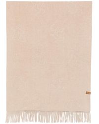Liu Jo - Sciarpa Con Frange E Logo Goffrato - Lyst