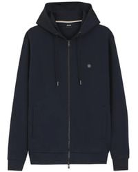 BOSS - Cotton-Blend Zip-Up Hoodie With Double B Monogram - Lyst