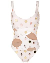 Amir Slama - Graphic-print Cut-out One-piece Swimsuit - Lyst