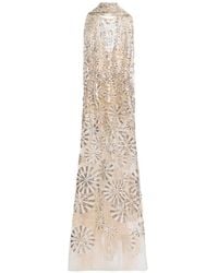 Elie Saab - Sequin-Embroidered Halterneck Maxi Dress - Lyst