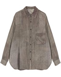 Ziggy Chen - Long-sleeve Silk-blend Shirt - Lyst