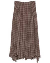 ELEH - Check-Print Maxi Skirt - Lyst