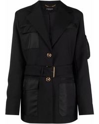 Versace - Long-Sleeve Belted Jacket - Lyst