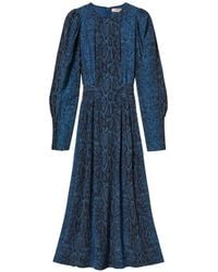 Twinset - Langes Kleid Mit Python-Print - Lyst