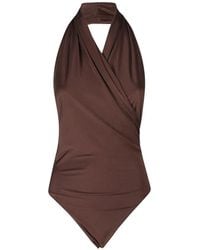 ANDAMANE - Vina Halterneck Wrap Bodysuit - Lyst