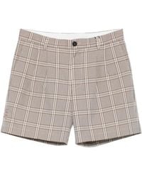 Amaranto - Check Pleated Shorts - Lyst
