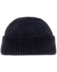 Giorgio Armani - Ribbed Beanie Hat - Lyst