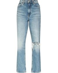 RE/DONE - '70S Ripped-Knee Straight-Leg Jeans - Lyst
