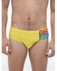 DSquared² - Logo-Print Elasticated Swim Briefs - Lyst