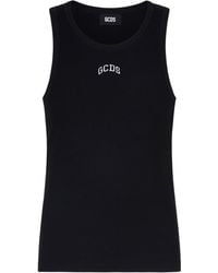 Gcds - Logo-embroidered Fine-ribbed Tank Top - Lyst