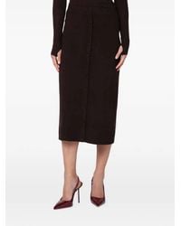 Victoria Beckham - Button-Up Knitted Midi Skirt - Lyst