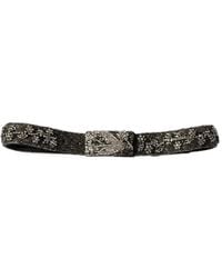 Miu Miu - Embroidered Duchesse And Leather Belt - Lyst