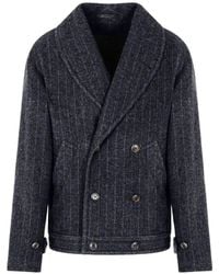 Giorgio Armani - Pinstripe Double-Breasted Jacket - Lyst