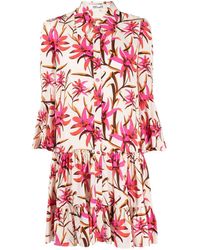 Diane von Furstenberg - Kleid mit Blumen-Print - Lyst