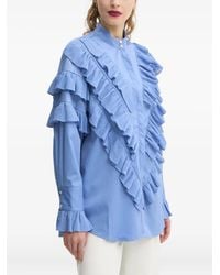 Bruuns Bazaar - Pleated Ruffle Blouse - Lyst
