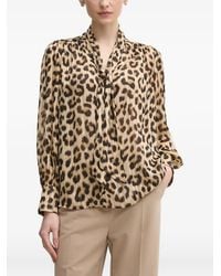 Ouí - Leopard Print Tie Blouse - Lyst