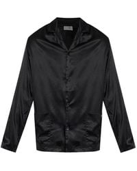MM6 by Maison Margiela - Satin-Finish Patch-Pocket Pajama Shirt - Lyst