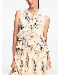 Cinq À Sept - Ariette Floral-Print Ruffled Blouse - Lyst