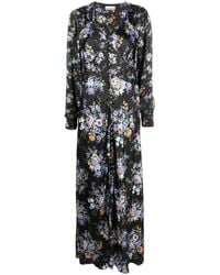 Rabanne - Floral Print Long-Sleeve Maxi Dress - Lyst