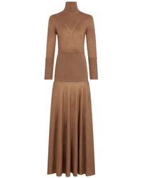 Rabanne - Wool Long Fluid Dress - Lyst