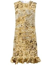 Moschino - Printed Crepe De Chine Dress - Lyst