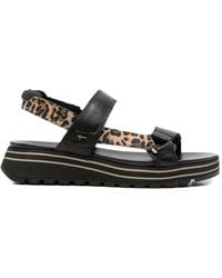 Tamaris - Leopard-Print Strap Sandals - Lyst