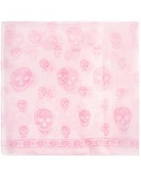 McQueen - Classic Skull Silk Scarf - Lyst