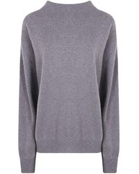 Liviana Conti - Kasjmier Gebreid Vest Met Hoge Hals - Lyst