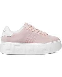 Versace - Zapatillas con plataforma y logo - Lyst