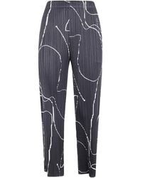 Pleats Please Issey Miyake - Pleated Straight Trousers - Lyst