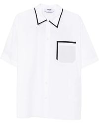 MSGM - Piped-Trim Chest-Pocket Shirt - Lyst