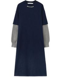 Palm Angels - Vestido midi con logo - Lyst