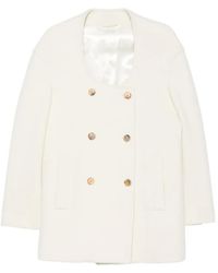 Malo - Double-Breasted Scoop-Neck Coat - Lyst