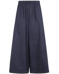 Daniela Gregis - Elasticated-Waistband Wide-Leg Trousers - Lyst