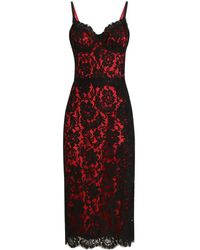 Dolce & Gabbana - Floral-Lace Midi Dress - Lyst
