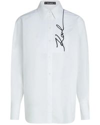 KARL LAGERFELD - Logo-Embroidered Shirt - Lyst