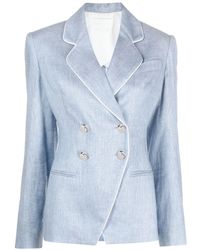 Genny - Pipe-trimmed Double-breasted Blazer - Lyst