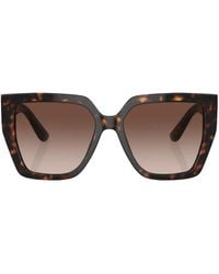 Dolce & Gabbana - Occhiali Da Sole Oversize Con Effetto Tartarugato - Lyst