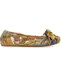 Ferragamo - Bow Embellished Ballet Flat - Lyst