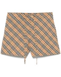 Burberry - Check Print Shorts - Lyst